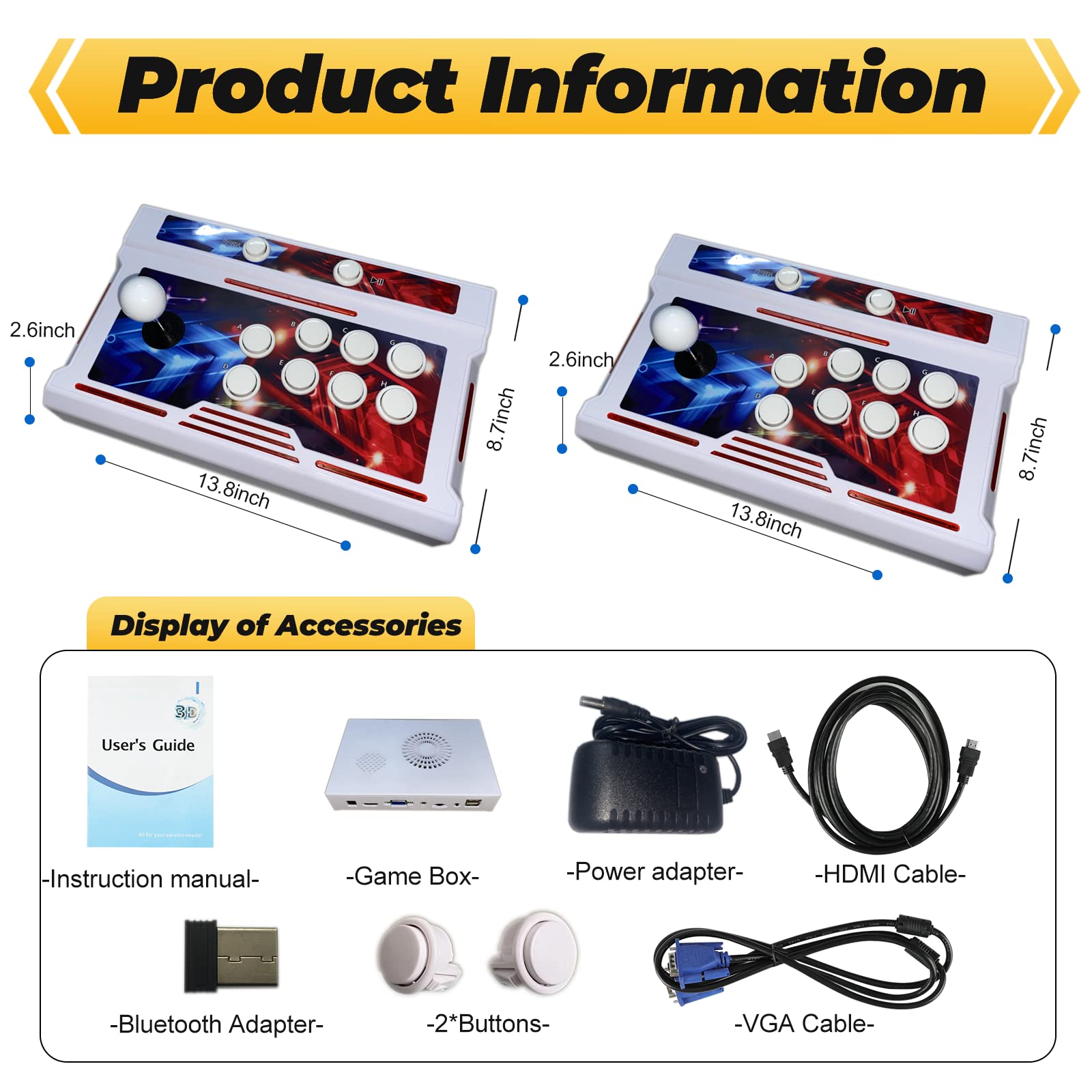 Pandora Box Console 32000 Arcade Games in 1,Retro Game Machine for TV PC Projector, Supports Up to 4 Players, Full HD Output, Search, Save, Hide, Favorites List