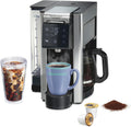 Hamilton Beach Flexbrew Advanced 5-in-1 Programmable 12 Cup Drip and Single Serve Hot & Iced Coffee Maker with Movable 60 oz Reservoir, Pod Packs and Grounds, Fast Brewing, Black