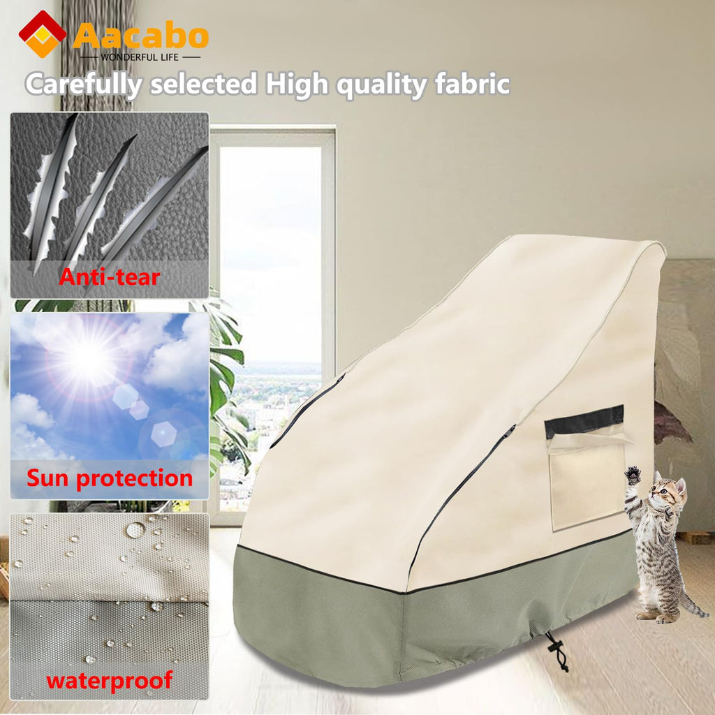 Massage Chair Cover 600D Oxford Cloth Full Body Shiatsu Massage Chair Protective Cover with Drawstring Waterproof Dustproof