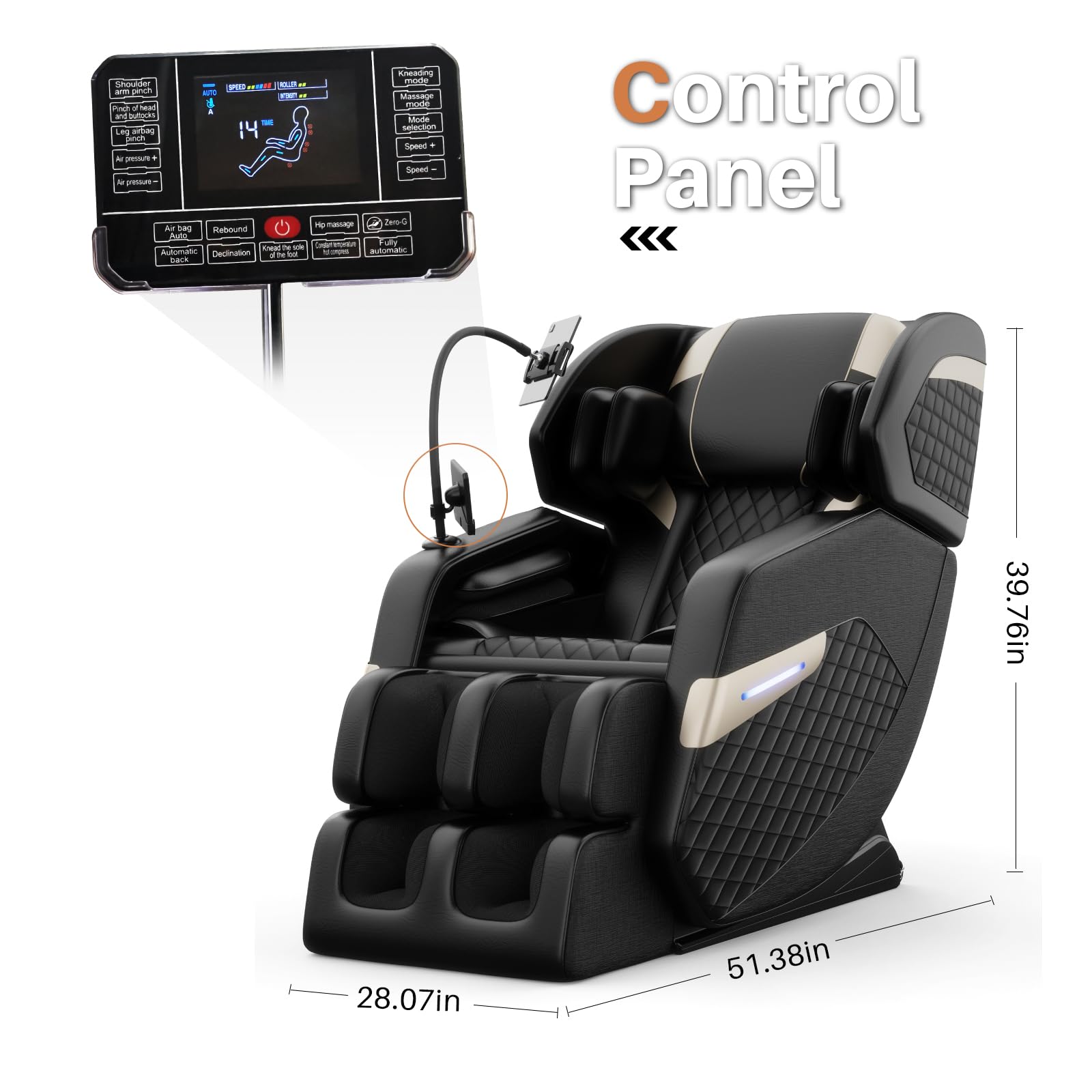 2026 Massage Chair Full Body, Zero Gravity Massage Chair with Auto Modes, Airbag Massage, 6 Fix Point Rollers, Foot Massage, Heating, Touch Screen Controller, Home Massage Chairs