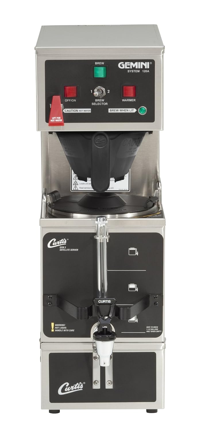 Wilbur Curtis Gemini Single Coffee Brewer, Analog, 1.0 Gal. - Commercial Coffee Brewer - GEM-120A-10 (Each)
