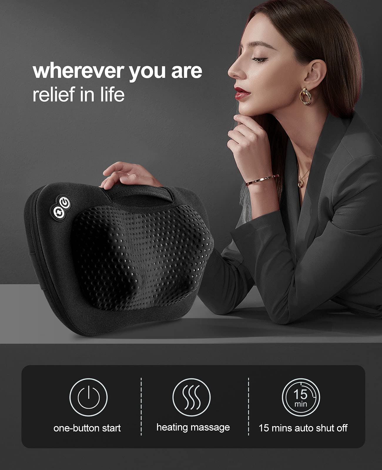 VIKTOR JURGEN Fathers Day Dad Gifts, Shiatsu Back Massager with Heat – Deep Tissue Massage for Neck, Shoulder, Back Pain Relief, Electric Kneading 3D Massage Pillow Gifts for Men Women Mom, Christmas