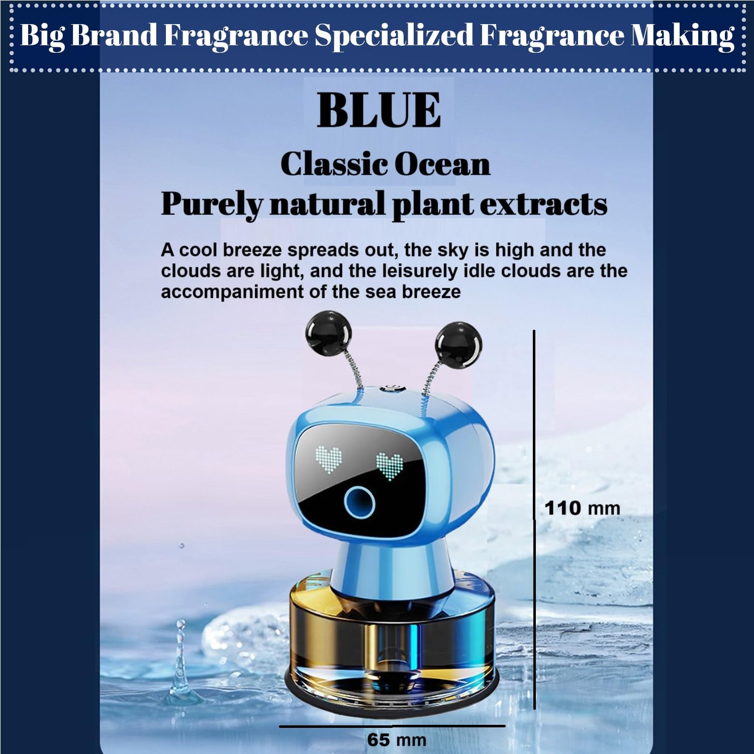 Robot Intelligent Aromatherapy Machine, Smart Cute Robot Car Air Freshener - Fine Spray/Fillable/Four-Gear Adjustment/Vibration Sensing/On-Off/Large Capacity Long-Lasting Fragrance/Black-V2(Cologne)