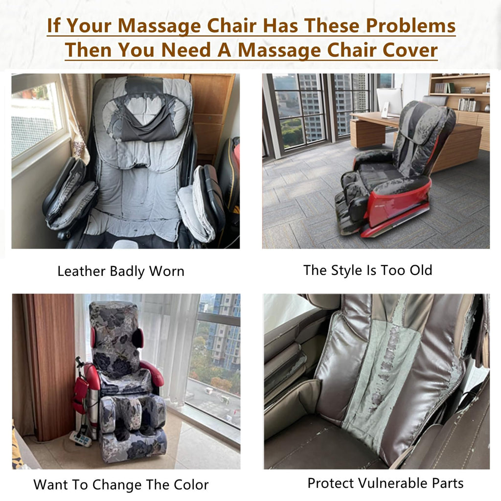 Full Body Massage Chair Cover-Shiatsu Slipcover Recliner Chair Cover,Universal Washable Stretch Fabric Armchair Slipcovers,Dust Protection Sofa Covers,Brown,Body