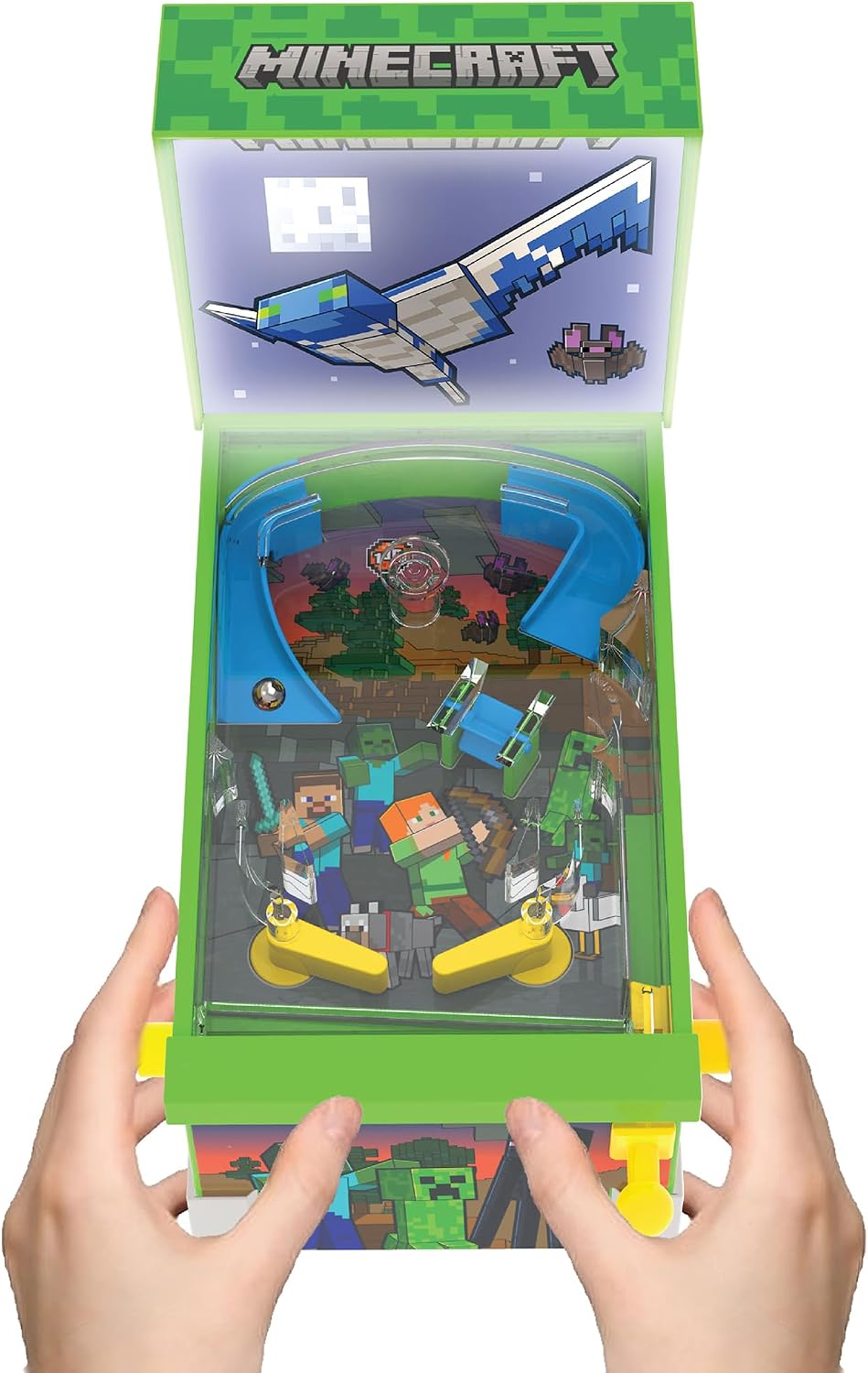 Minecraft: Mini Arcade Pinball - Deluxe Collector Series, Lights & Sounds, Classic Tabletop Game, Skill Shot Challenges, Licensed Toy, Adults-Kids 3+