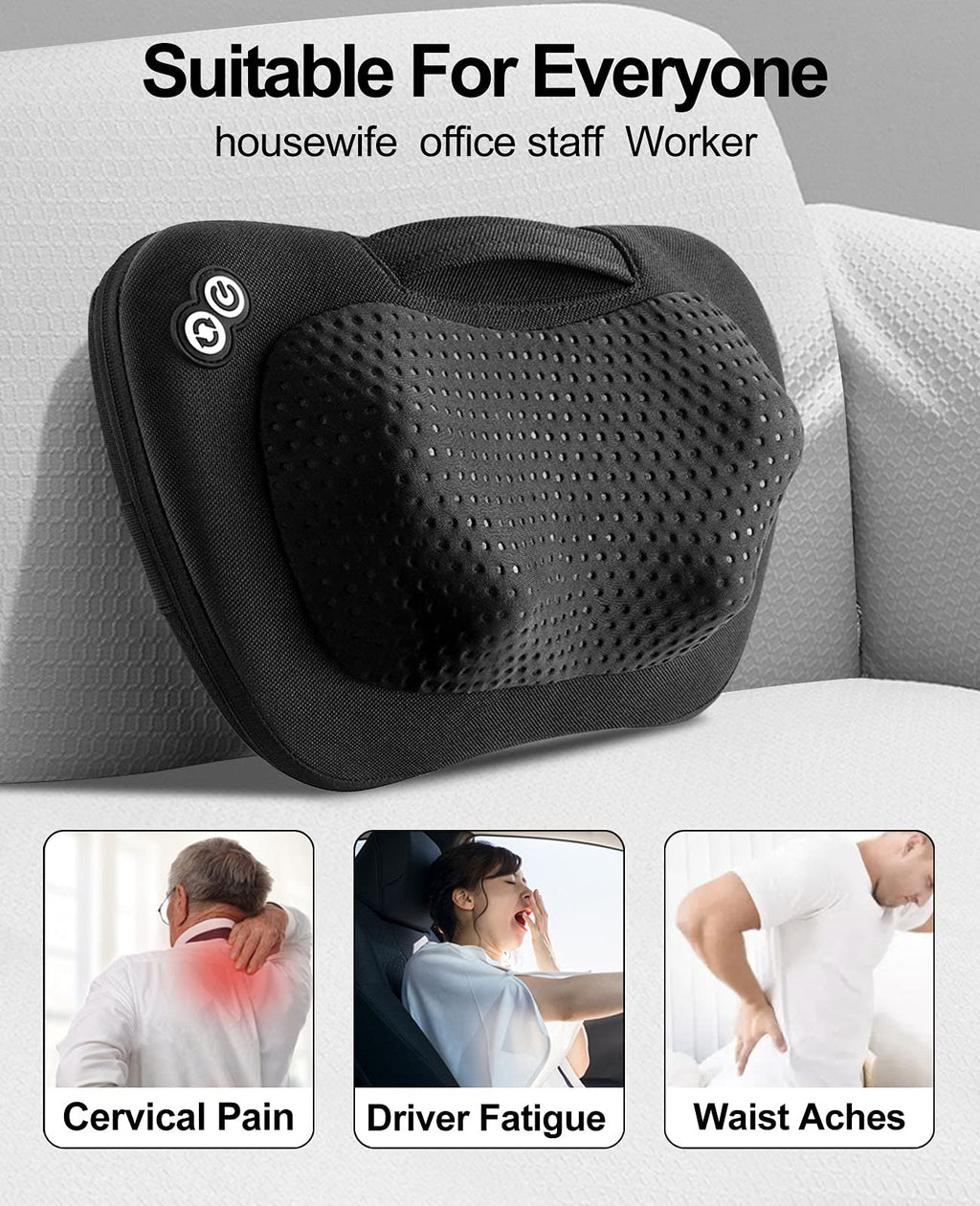 VIKTOR JURGEN Fathers Day Dad Gifts, Shiatsu Back Massager with Heat – Deep Tissue Massage for Neck, Shoulder, Back Pain Relief, Electric Kneading 3D Massage Pillow Gifts for Men Women Mom, Christmas
