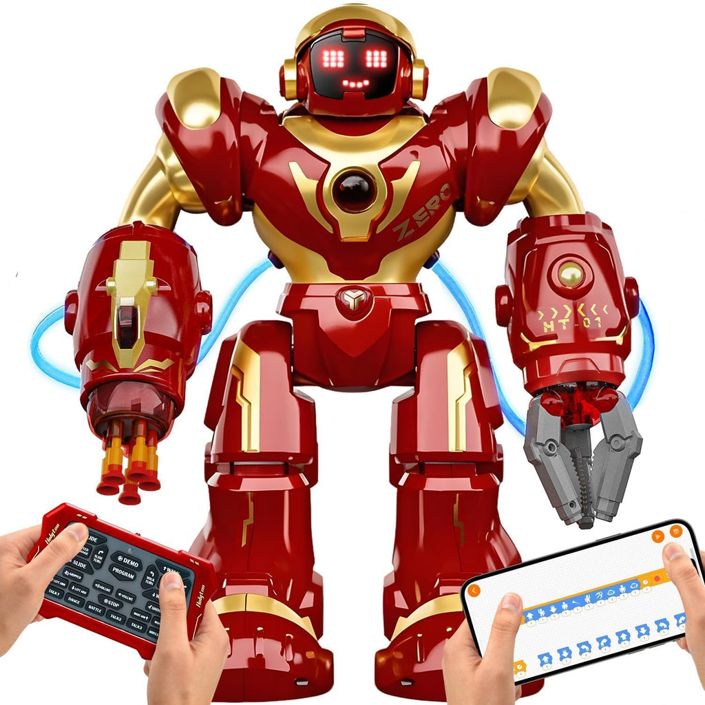 Holyton 5088 Smart Robots for Kids, Large Talking Interactive STEM Programmable RC Robot with Voice Control, APP Control, LED Eyes, Ideal Gift for Kids Ages 5-7, 6-8, 8-12 Boys and Girls