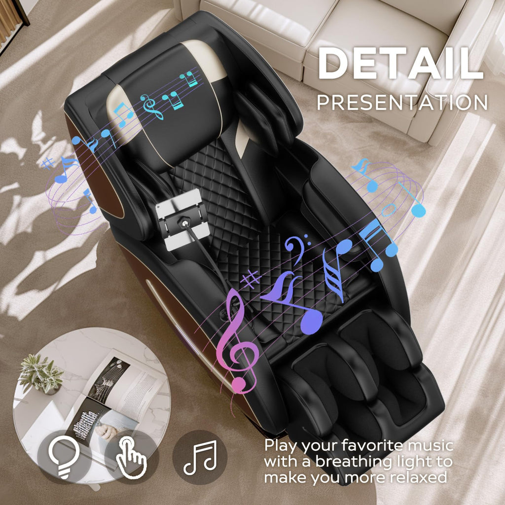 2026 Massage Chair Full Body, Zero Gravity Massage Chair with Auto Modes, Airbag Massage, 6 Fix Point Rollers, Foot Massage, Heating, Touch Screen Controller, Home Massage Chairs