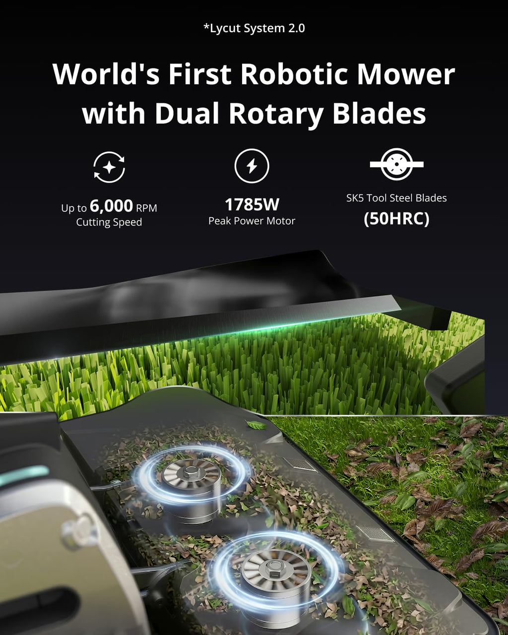 Lymow One Plus Robot Lawn Mower, Wire-Free RTK+Vision Navigation, 1.73 Acres Daily Coverage, 100% Slope (45°) Climbing, 1.2"-4" Cut Height, AWD All-Terrain Automatic Robotic Mower, App Control