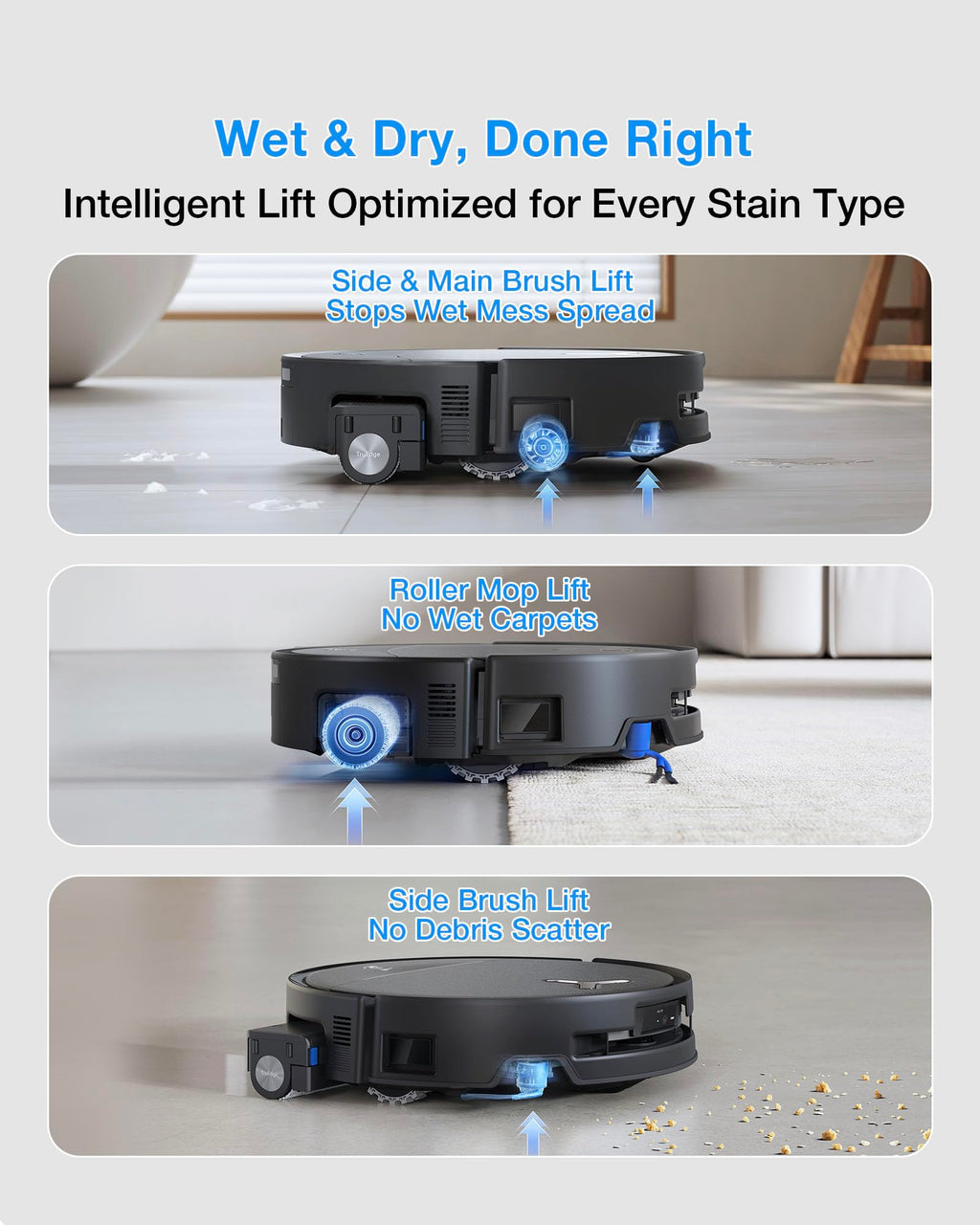 ECOVACS DEEBOT T90 Omni Robot Vacuum and Mop, 30,000Pa Suction, Instant Self-Cleaning OZMO Roller Mop, TruEdge Deep Edge Cleaning, ZeroTangle, Hot Water Wash & 145°F Air Dry, AI Obstacle Avoidance