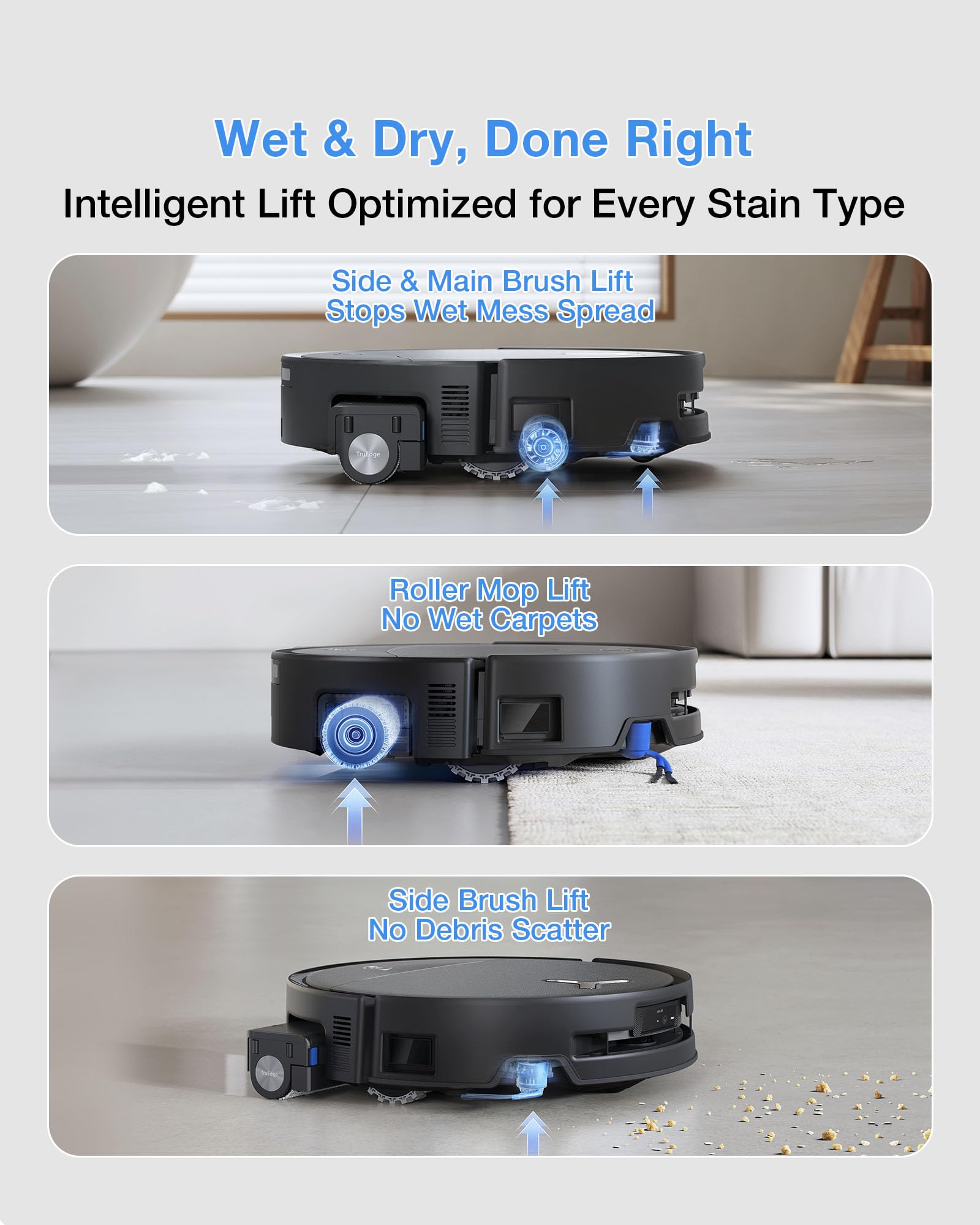 ECOVACS DEEBOT T90 Omni Robot Vacuum and Mop, 30,000Pa Suction, Instant Self-Cleaning OZMO Roller Mop, TruEdge Deep Edge Cleaning, ZeroTangle, Hot Water Wash & 145°F Air Dry, AI Obstacle Avoidance