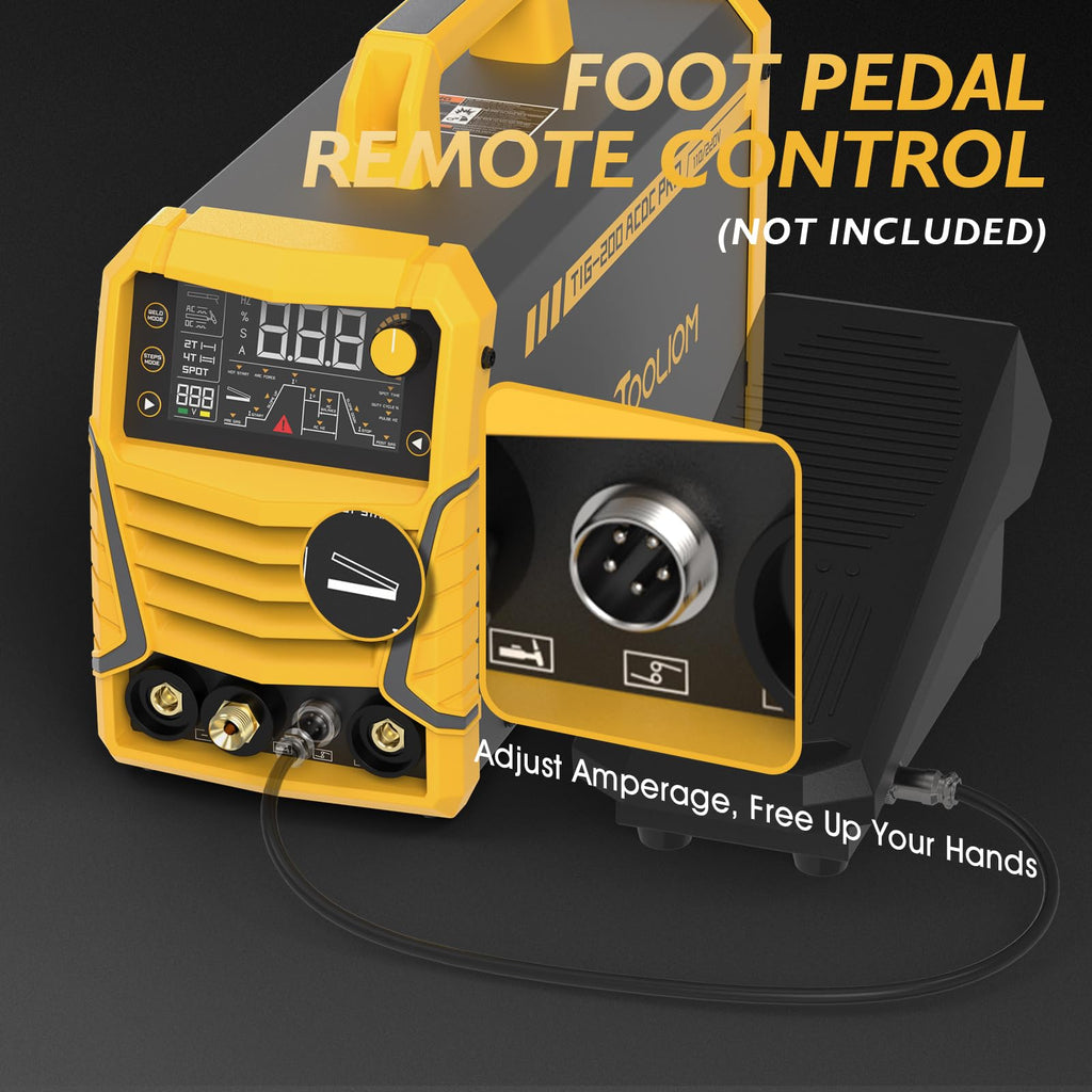 TOOLIOM 220A Cold TIG Welder with DC Pulse, 7 In 1 Cold Spot Lift TIG/Stick Welder with IGBT Inverter, 110&220V Welding Machine with Large Digital Display 2T/4T/4T Repeat Mode TIG Welding Equipment