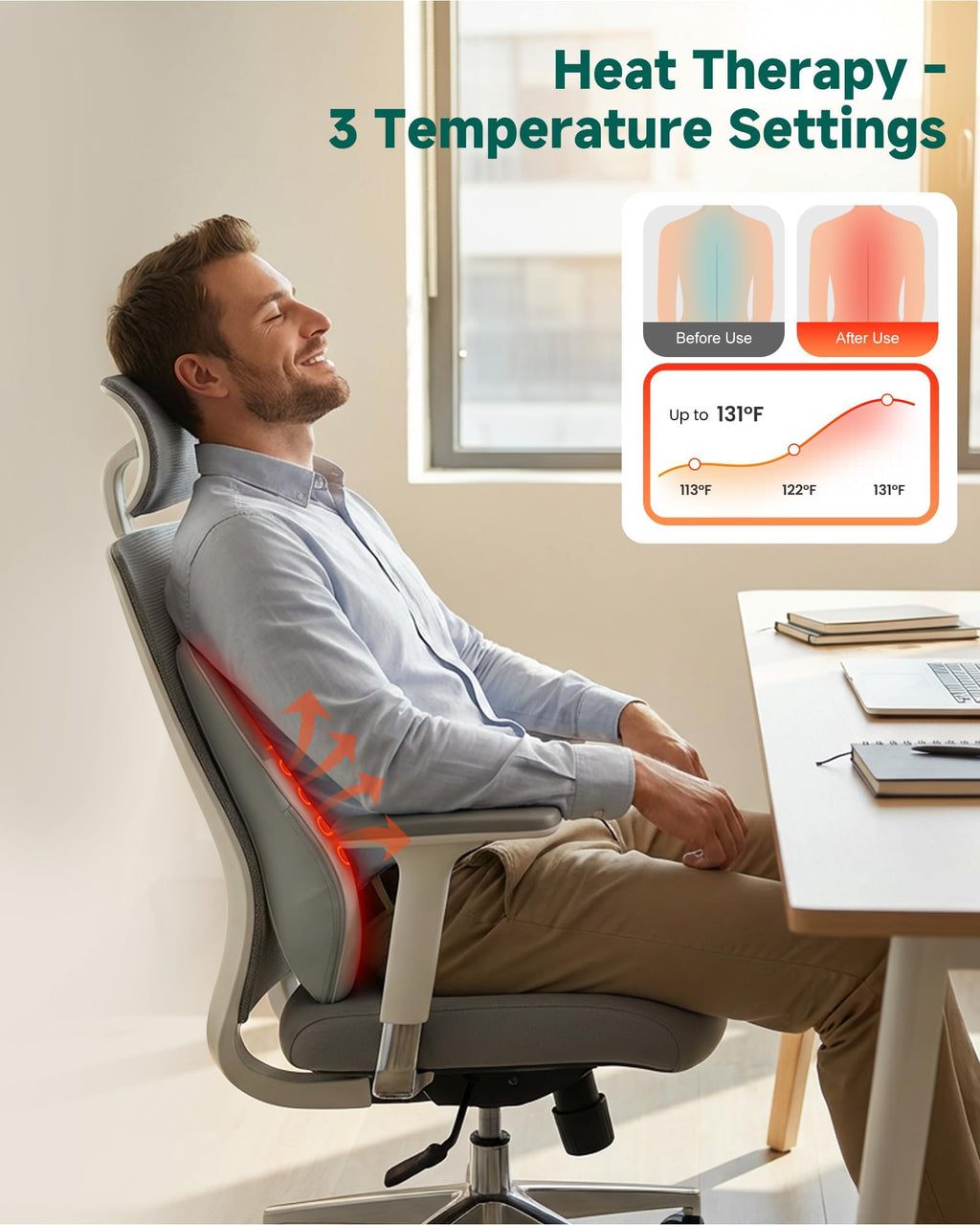 Snailax Back Massager with Heat – 3D Shiatsu Massage Pillow for Neck & Back, Fixed Kneading Nodes, Chair & Sofa Use, Gift for Mom, Dad, Women & Men