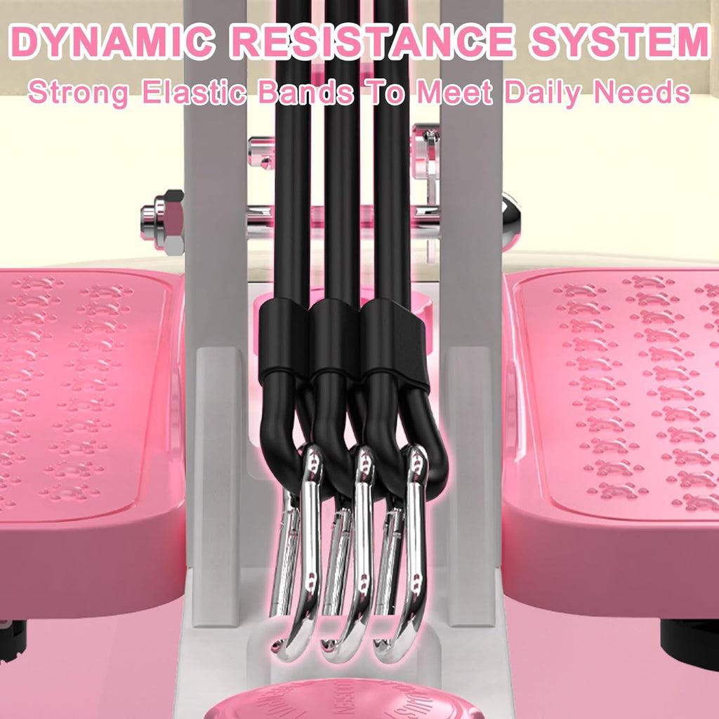 KINMAC Deep Squat Machine for Home-Glutes Trainer Machine with Resistance Bands Squat Assist Trainer for Core & Legs Workout Ideal for Home Gym, Apartment & Office-White Pink