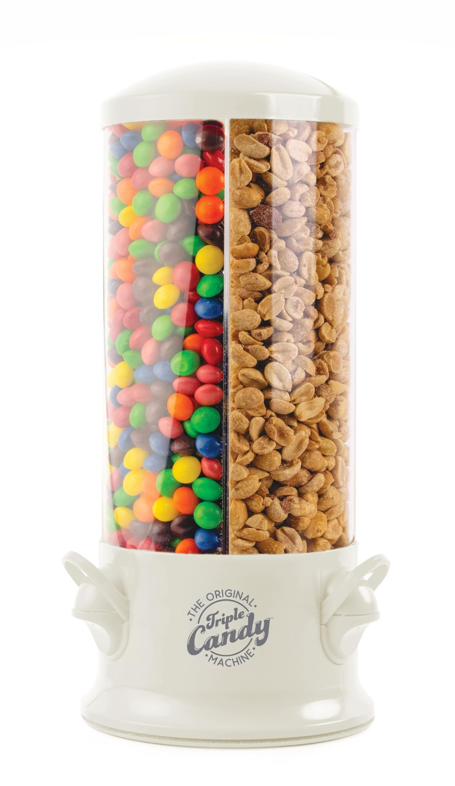 Handy Gourmet Original Triple Candy Machine-Fun Candy & Nut Dispenser-New & Improved (Pearl White), Standard (JB8450PWHI)