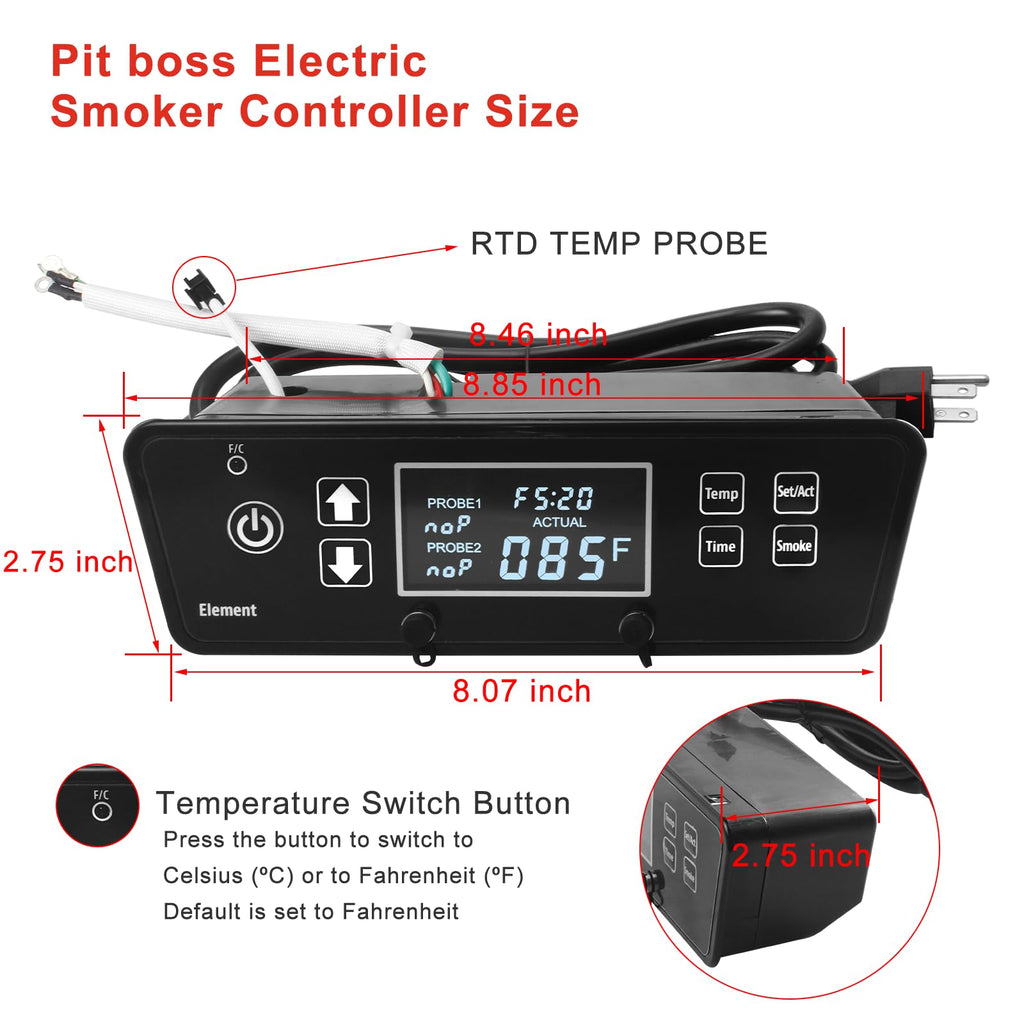 Digital Thermostat Control Board Replacement Parts Compatible with Pit Boss 2 Series Digital Electric Vertical Smoker for Pit Boss PBV2D1 Controller