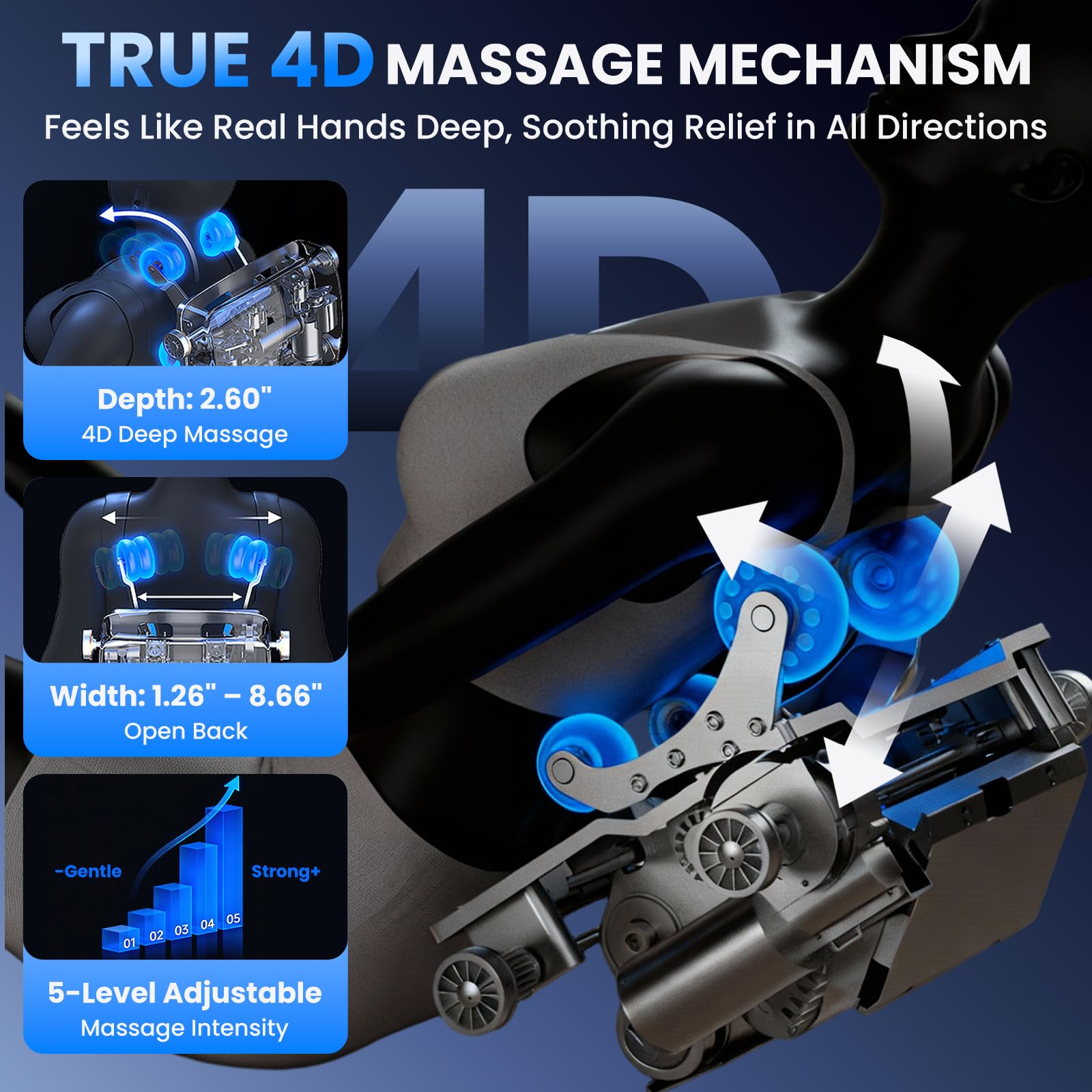 4D Massage Chair Full Body, Unique 2026 Space Walk & Ankle Stretch, Zero Gravity SL-Track Shiatsu Massage Chair Recliner with Electric Calfrest Extension & Foot Rollers, AI Voice, S002 White