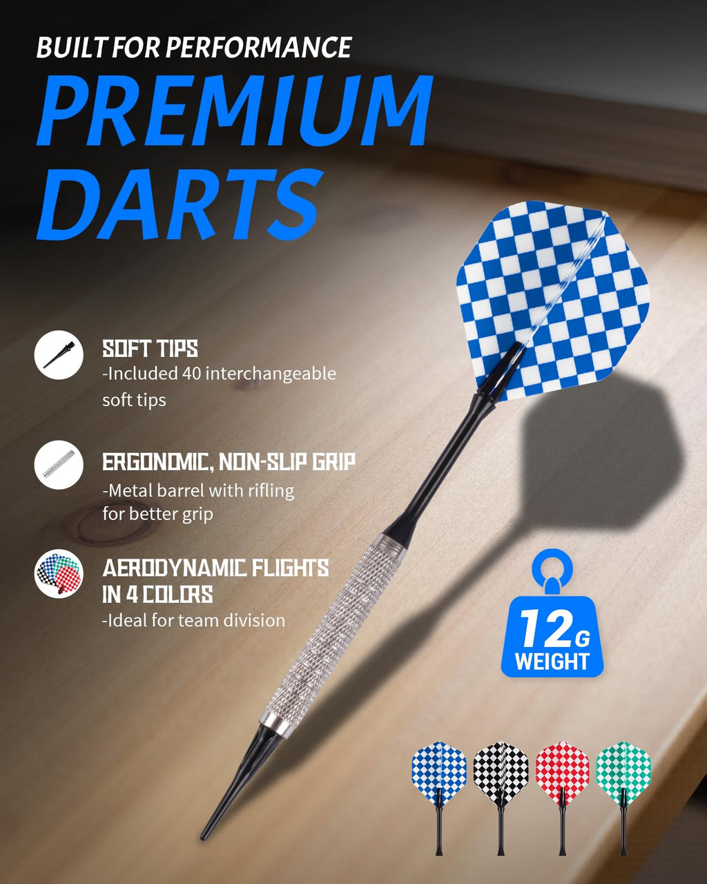 WIN.MAX Electronic Dart Board, Soft Tip Dartboard Cabinet Set for Adults, LED Scoring Dartboard with 38 Games & 211 Variants, Up to 16 Players, 12 Darts+40 Tips, Wall Mount for Bar Game Room Man Cave