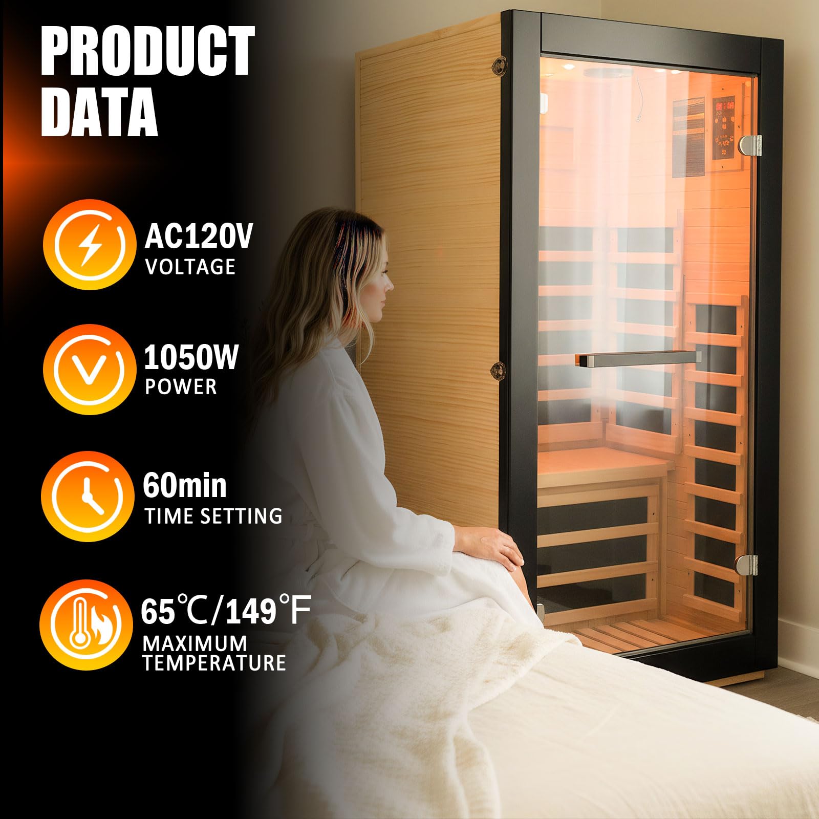 2 Person Infrared Sauna Far Infrared Sauna Room for Home Indoor 2000W Low-EMF Wood Dry Sauna with Full Starry Sky Lights Ceiling in 7 Color Speaker Fast Heating Easy Assembly- 47.3*41.3*74.8 IN