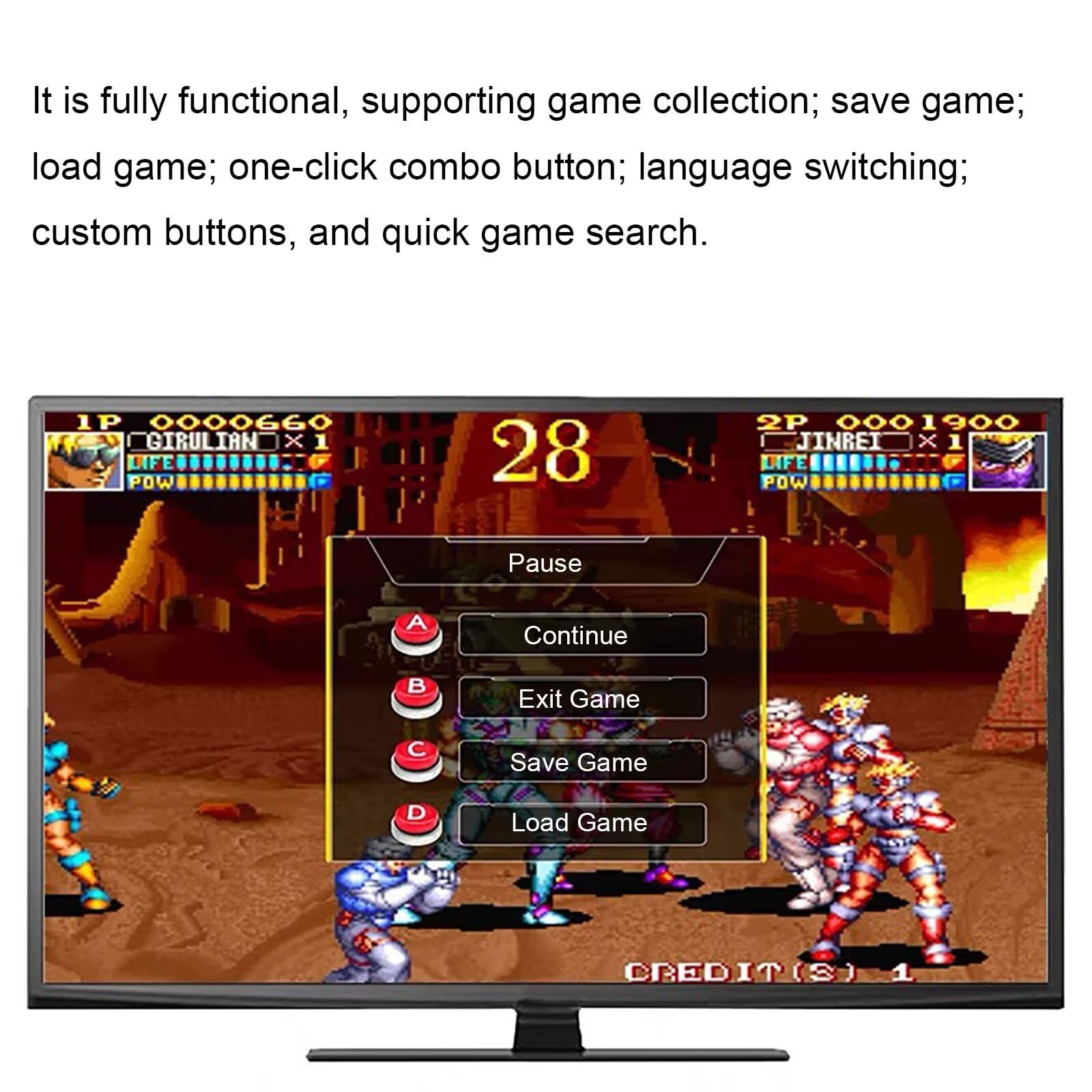 [39800 Games in 1] Pandora Box 3D Game Stick, Double Wireless Joystick Arcade Console, Plug and Play Arcade Game Machine, Compatible PC & Projector & TV