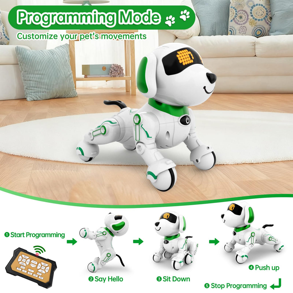 Dwi Dowellin Robot Dog for Kids 8-12,Remote Control Smart Robotic Dogs Pet Puppy Robotic Toy,Interactive Touch Walking Talking Toys for Boys Girls Christmas Birthday Gifts