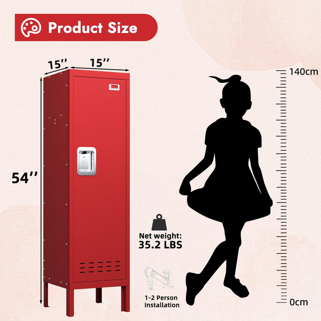 BUTISOW Metal Lockers - 66" Height Steel Lockers for Employees with 5 Door Storage Locker with Card Slot for Employees Gym School Home Office Garage - Assembly Required