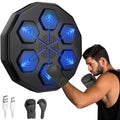 Music Boxing Machine - Smart Wall-Mounted Boxing Trainer with 9 Modes & Speeds, Bluetooth Music, LED Display, Gloves & USB Cable for Professional Training & Fitness - Black