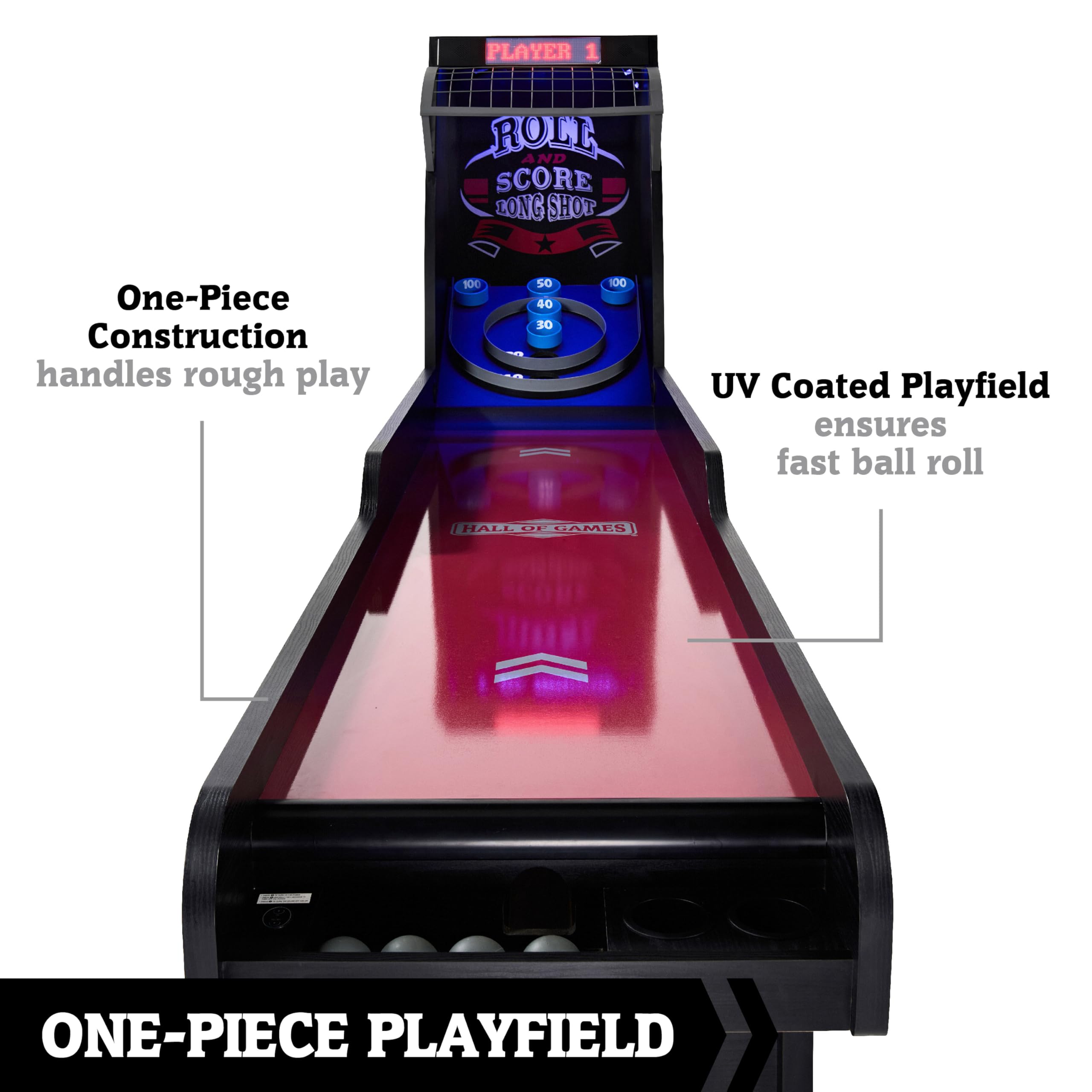 Hall of Games Roll & Score Multiple Styles Arcade Game Collection, Durable & Stylish Designs with Game Balls, Perfect for Family Game Rooms