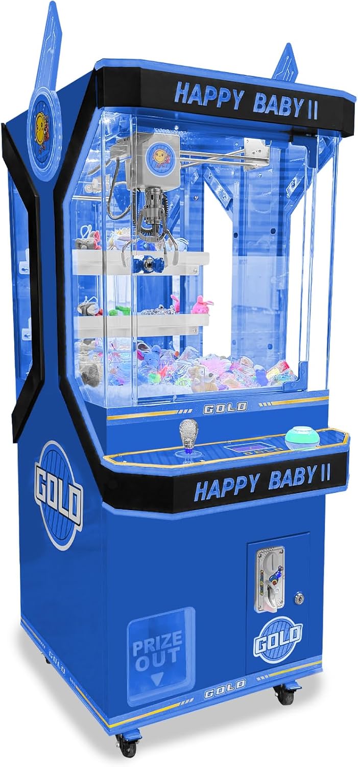 Mini Commercial Grade Kid Size Claw Machine 50" H x 20" W x 25" D - Happy Baby 2- Blue