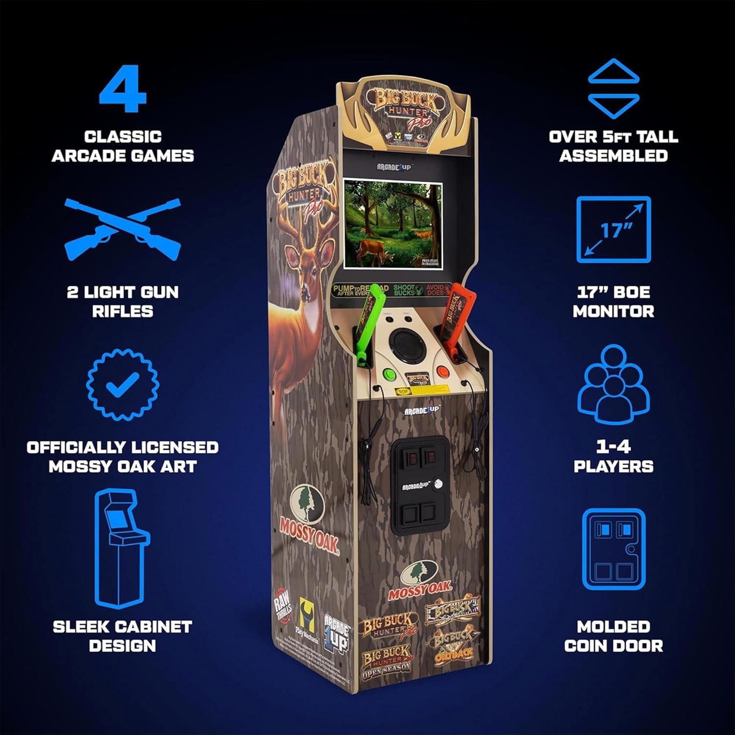 Arcade1Up Big Buck Hunter Mossy Oak Deluxe Arcade Machine