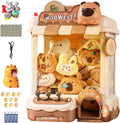 Toy Claw Machine for Kids, Cute Capybara Mini Vending Machine Dual Powered with 10 Dolls, 10 Eggs & 24 Coin for Christmas Birthday Party Favors, Utilisation IntéRieure