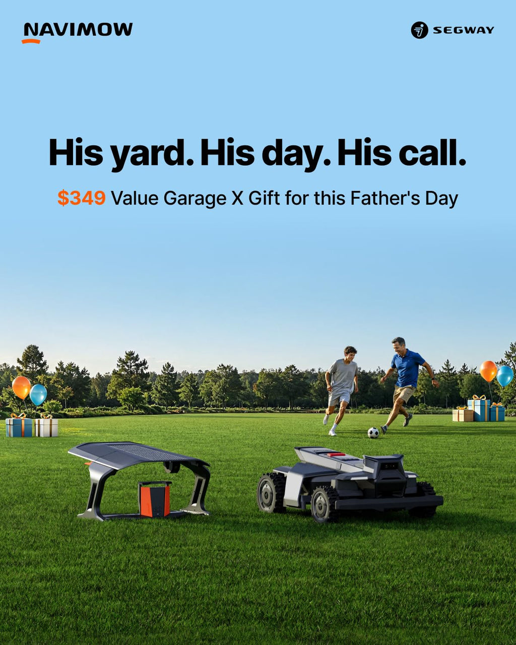 Segway Navimow X430 Robot Lawn Mower Wire Free with Garage X, 4WD for 84% Slopes, Zero-Turn Mowing, Dual 180W Motors, Covers 1 Acre (Garage Shipped Separately)