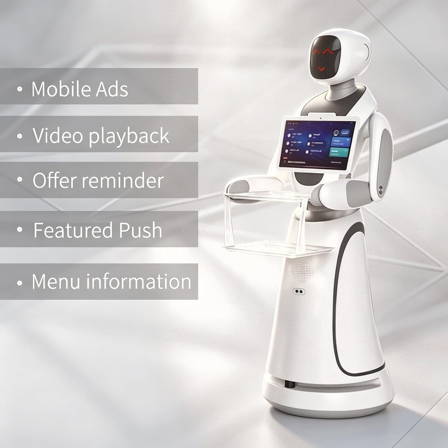 Restaurant Automation Robot Waiter with Smart Navigation and Delivery System, Commercial Food Delivery Robot AI Interaction, Autonomous Obstacle Avoidance