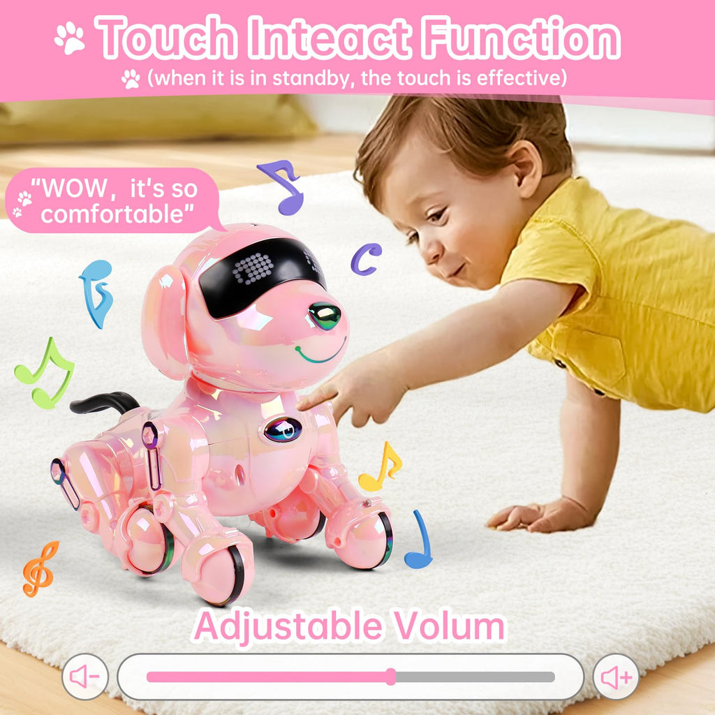 Dwi Dowellin Robot Dog for Kids 8-12,Remote Control Smart Robotic Dogs Pet Puppy Robotic Toy,Interactive Touch Walking Talking Toys for Boys Girls Christmas Birthday Gifts