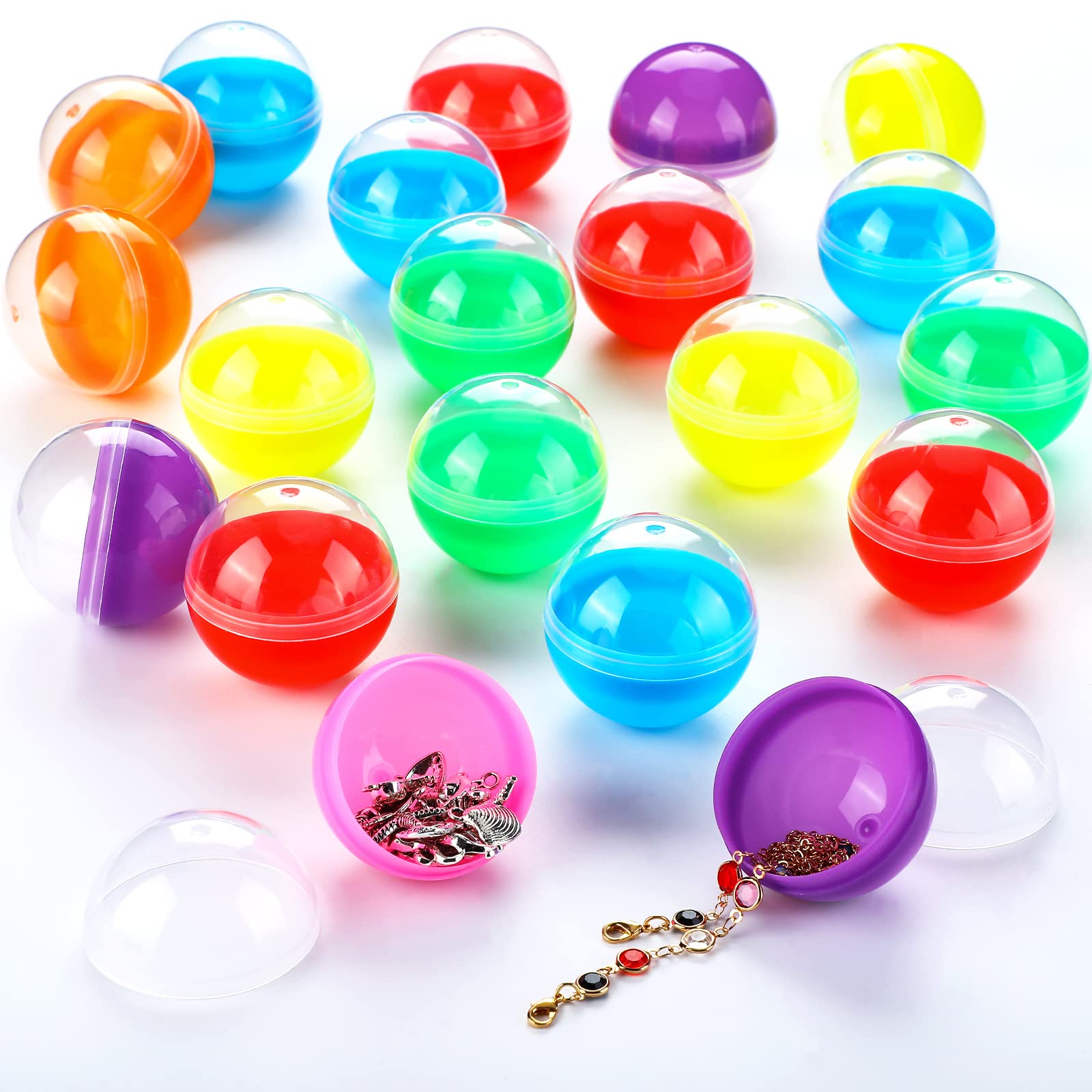 Sosation 150 Pcs 1.77 Inch Gumball Vending Machine Capsules Empty Round Plastic Containers for Prizes Party Favors (Stylish Color)