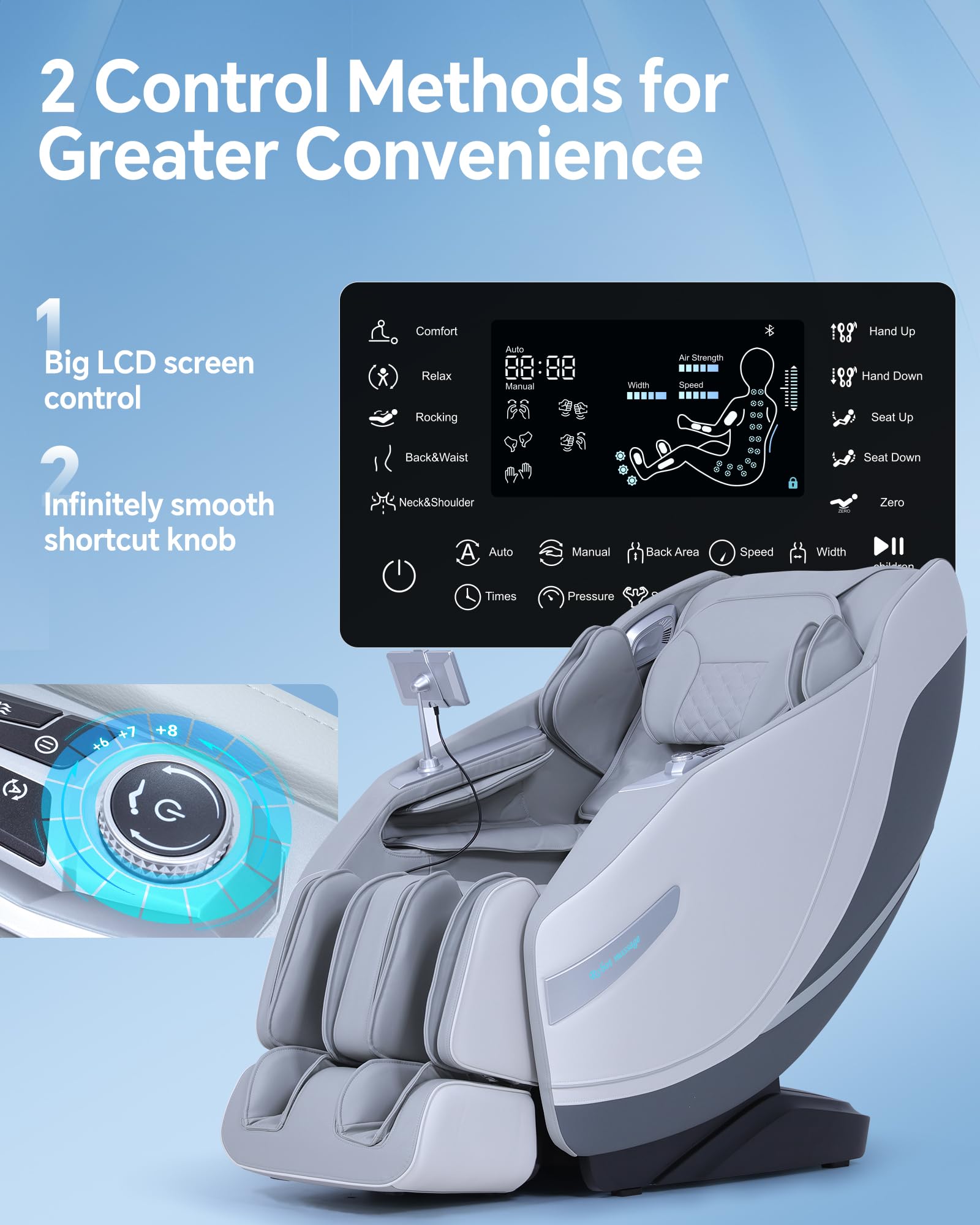Massage Chair Full Body Zero Gravity, 3D ‌SL-Track Shiatsu Massage with Unique Rocking Sleep Mode, Upgraded Calf & Knee Massage (+11cm) for Tall People, Wireless Charging &Touch Screen,Black