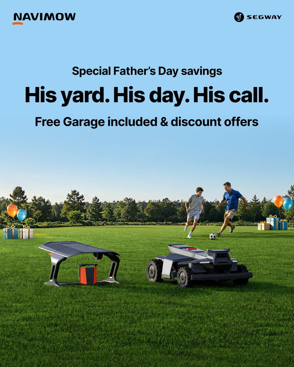 Segway Navimow X430 Robot Lawn Mower Wire Free with Garage X, 4WD for 84% Slopes, Zero-Turn Mowing, Dual 180W Motors, Covers 1 Acre (Garage Shipped Separately)