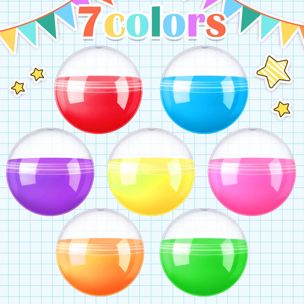 Sosation 150 Pcs 1.77 Inch Gumball Vending Machine Capsules Empty Round Plastic Containers for Prizes Party Favors (Stylish Color)
