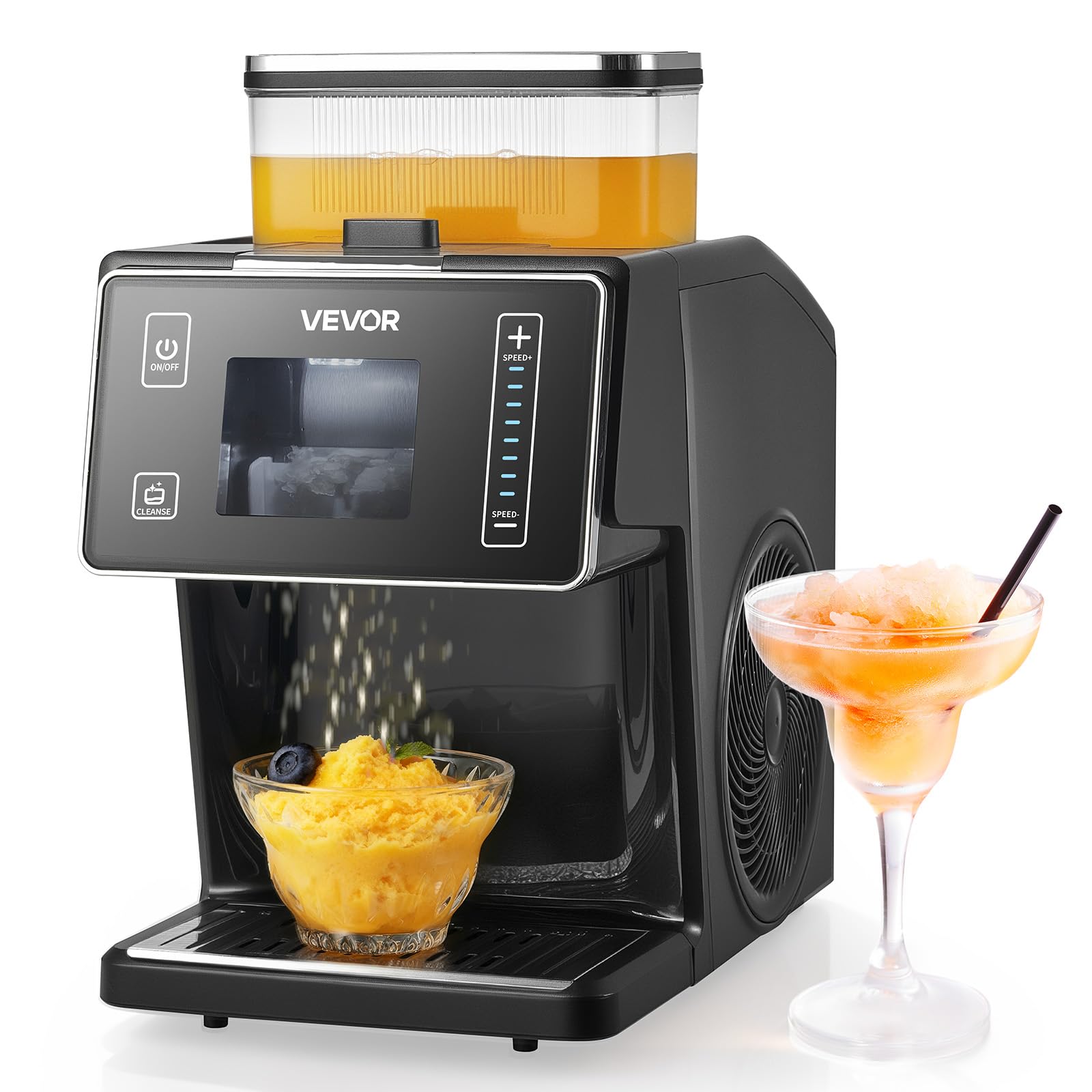 VEVOR Snowflake Ice Machine, 176LBS/24H Snowflake Ice Maker, Ice-Shaver Machine with Stainless Steel Blade, Electric Snow Cone Maker with 0.48Gal Tank, 90S Fast Pre-Cooling, for Home & Small Gathering