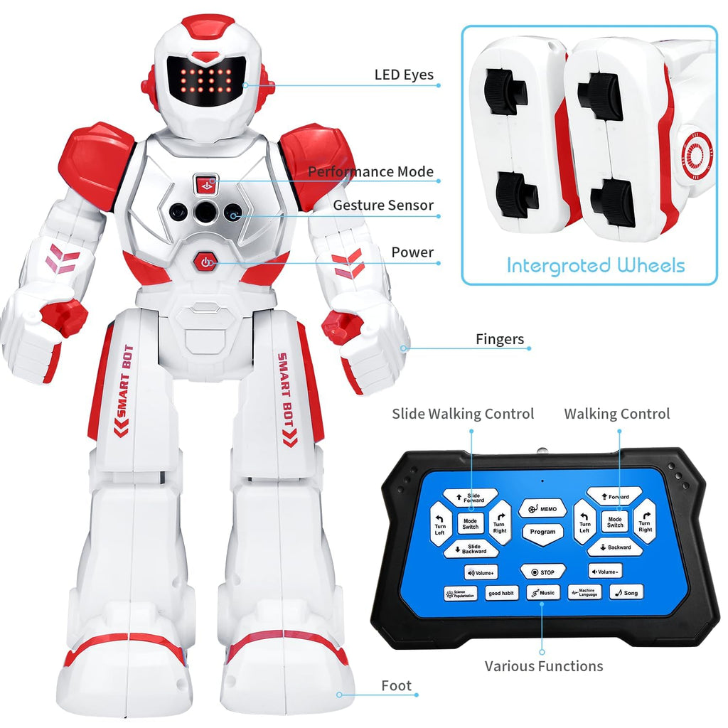 KingsDragon Robots Toy for Kids, RC Gesture Sensing Toy, Interactive Walking Singing Dancing Robot Birthday Presents for Boys Girls Age 6 7 8 9 Years Old