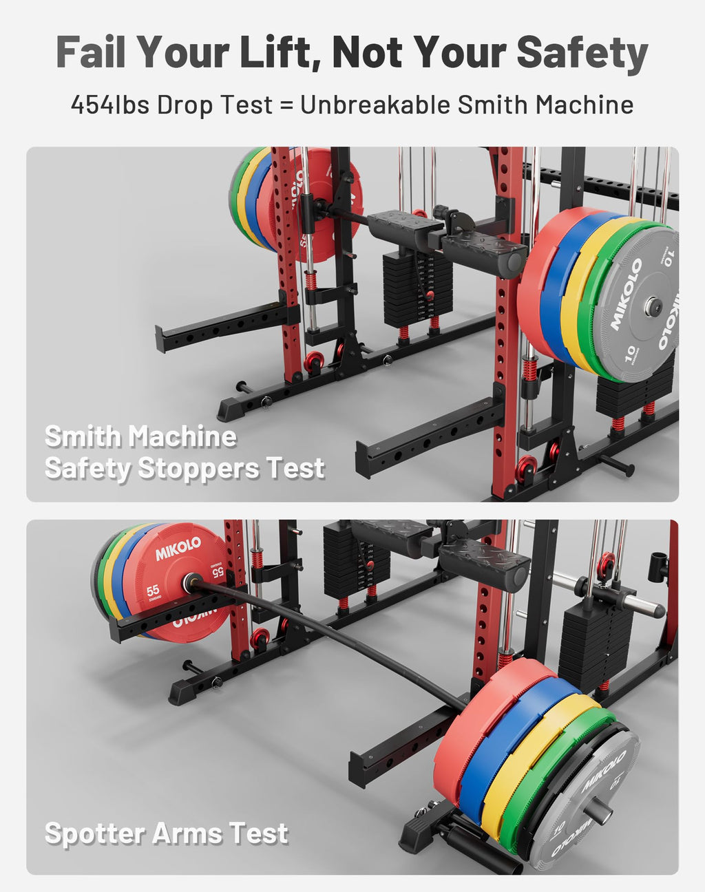 Mikolo M4 2.0 Smith Machine, All-in-One Home Gym Power Cage with LAT Pulldown & Cable Crossover, Squat Rack for Full Body Workouts