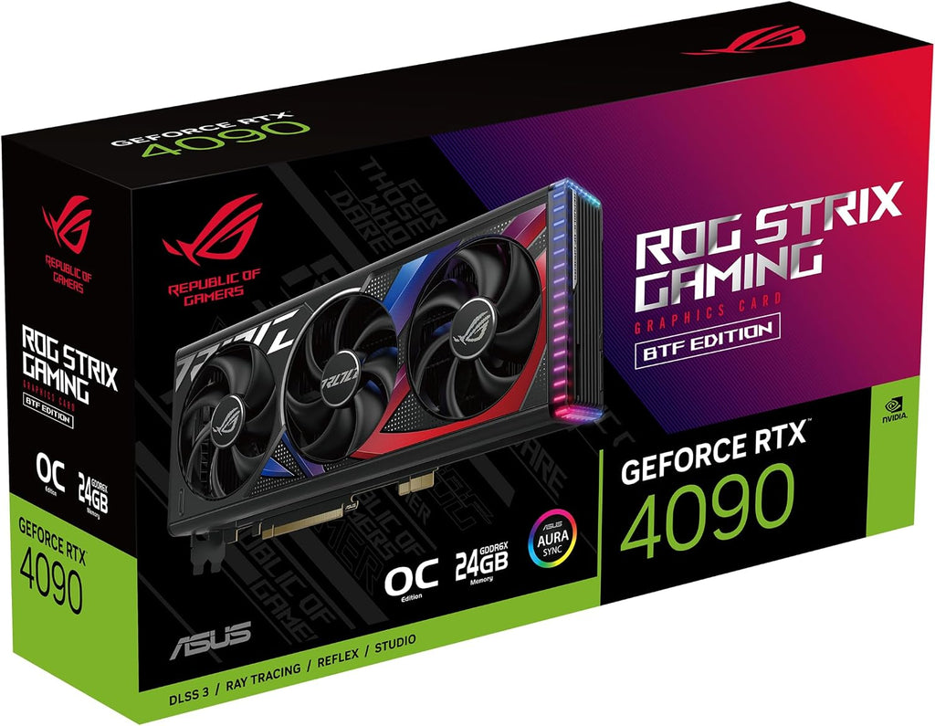 ASUS ROG Strix GeForce RTX™ 4090 BTF OC Edition Gaming Graphics Card (PCIe 4.0, 24GB GDDR6X, Exclusive to BTF ATX Motherboards (Renewed)