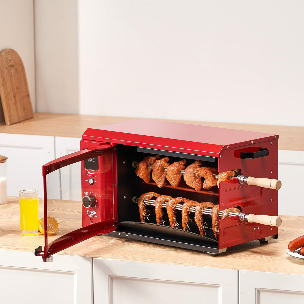 VEVOR Shawarma Grill Machine, Chicken Shawarma Cooker Machine Countertop, Electric Stainless Steel Broiler Gyro Rotisserie Oven Doner Kebab Machine, for Home Restaurant Kitchen Parties