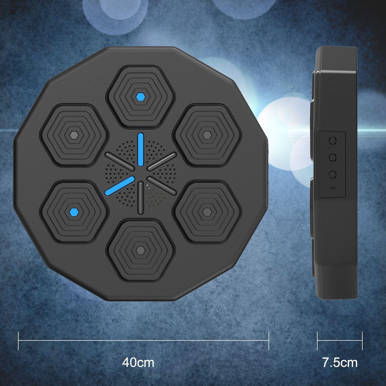 Music Boxing Machine - Smart Wall-Mounted Boxing Trainer with 9 Modes & Speeds, Bluetooth Music, LED Display, Gloves & USB Cable for Professional Training & Fitness - Black