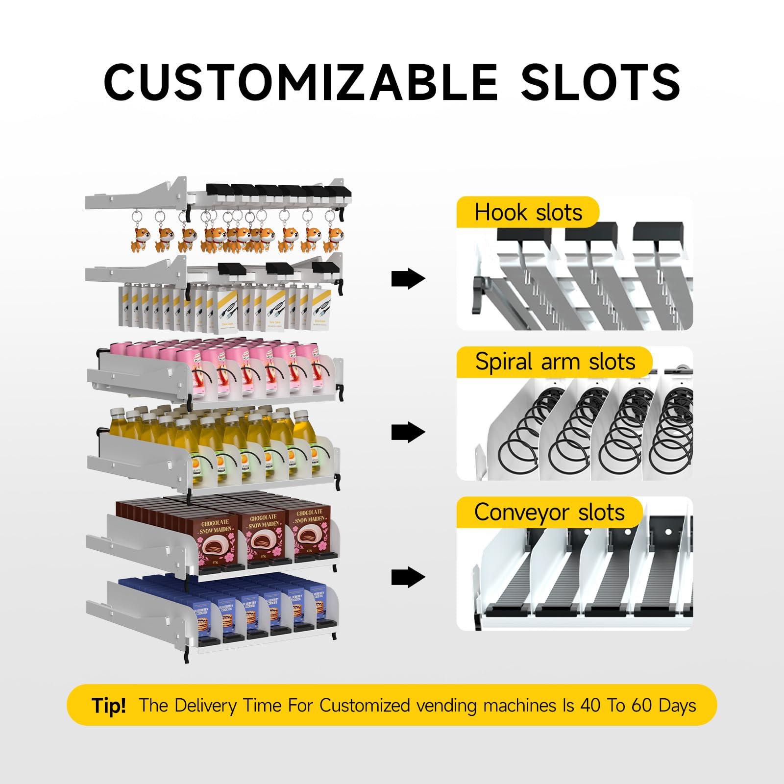 Smart Vending Machine, 36-Slot Refrigerated Snack and Beverage Vending Machine for Commercial Use, Automatic Drink and Snack Dispenser for Offices, Gyms, Convenience Stores