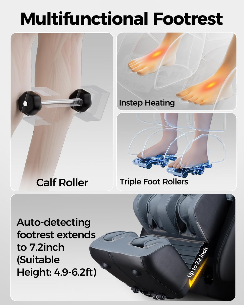 4D Massage Chair Full Body Zero Gravity Shiatsu Messager Chair-SL Track AI APP Body Scanning Heating Back Foot Recliner-Massaging Chairs for Office Home