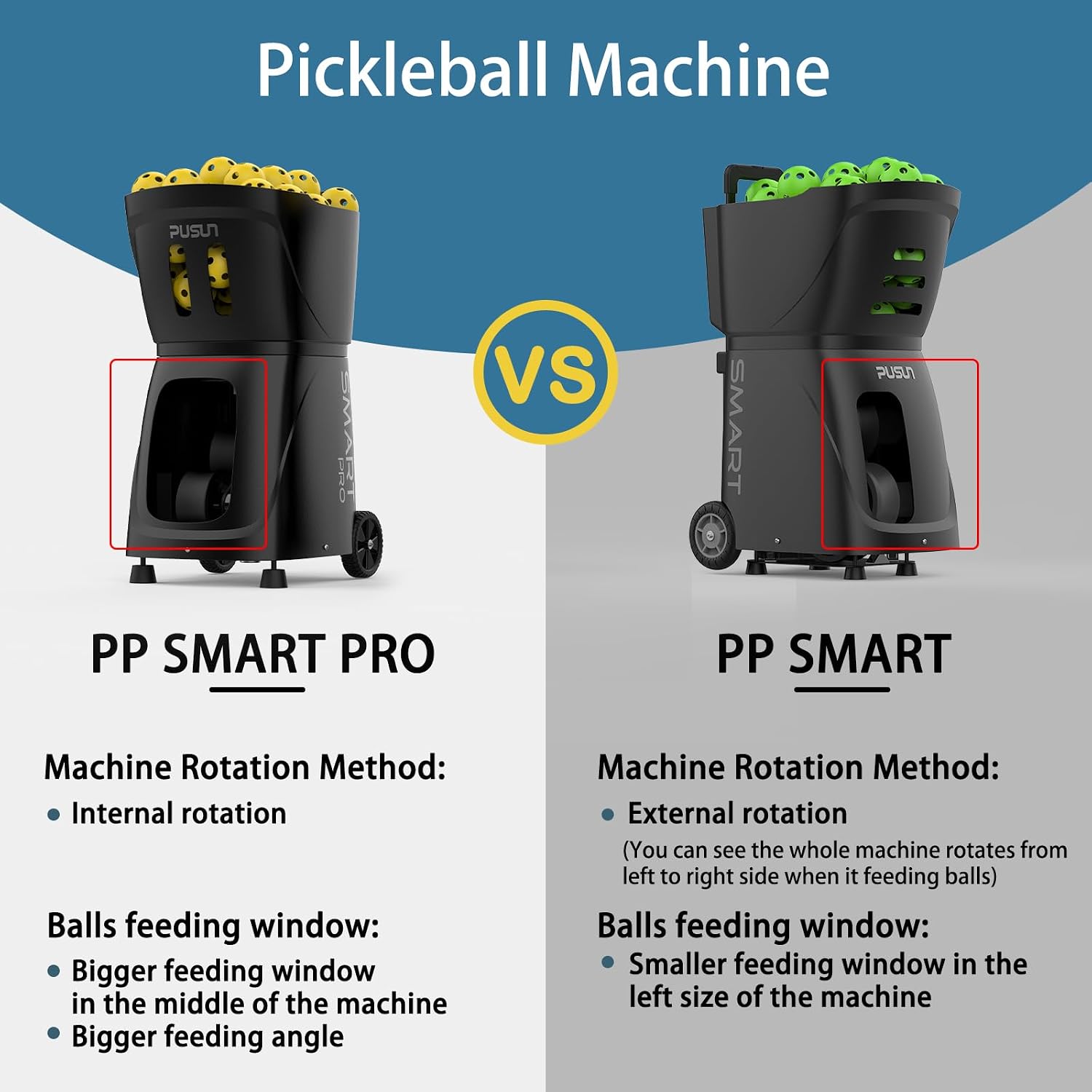 PP SMART PRO Pickleball Machine, Professional Automatic Ball Launcher with App & Remote Control, 80+ Ball Capacity, Adjustable Speed/Spin/Frequency, Portable for All Skill Levels (Black)