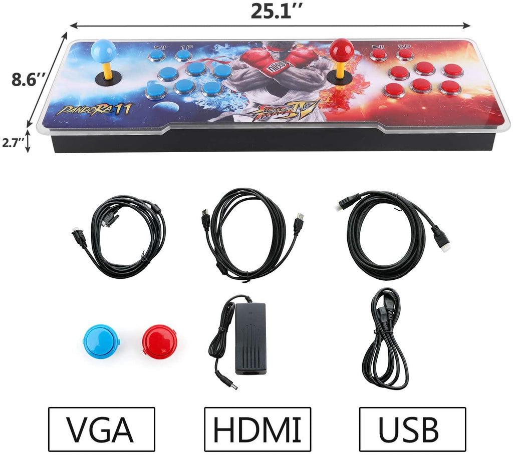 30000 Games in 1 Arcade Game Console ,Pandora Treasure 3D Double Stick,30000 Classic Arcade Games,Search Game, Support 3D,Favorite List, 4 Players Online,1280X720 Full HD Video