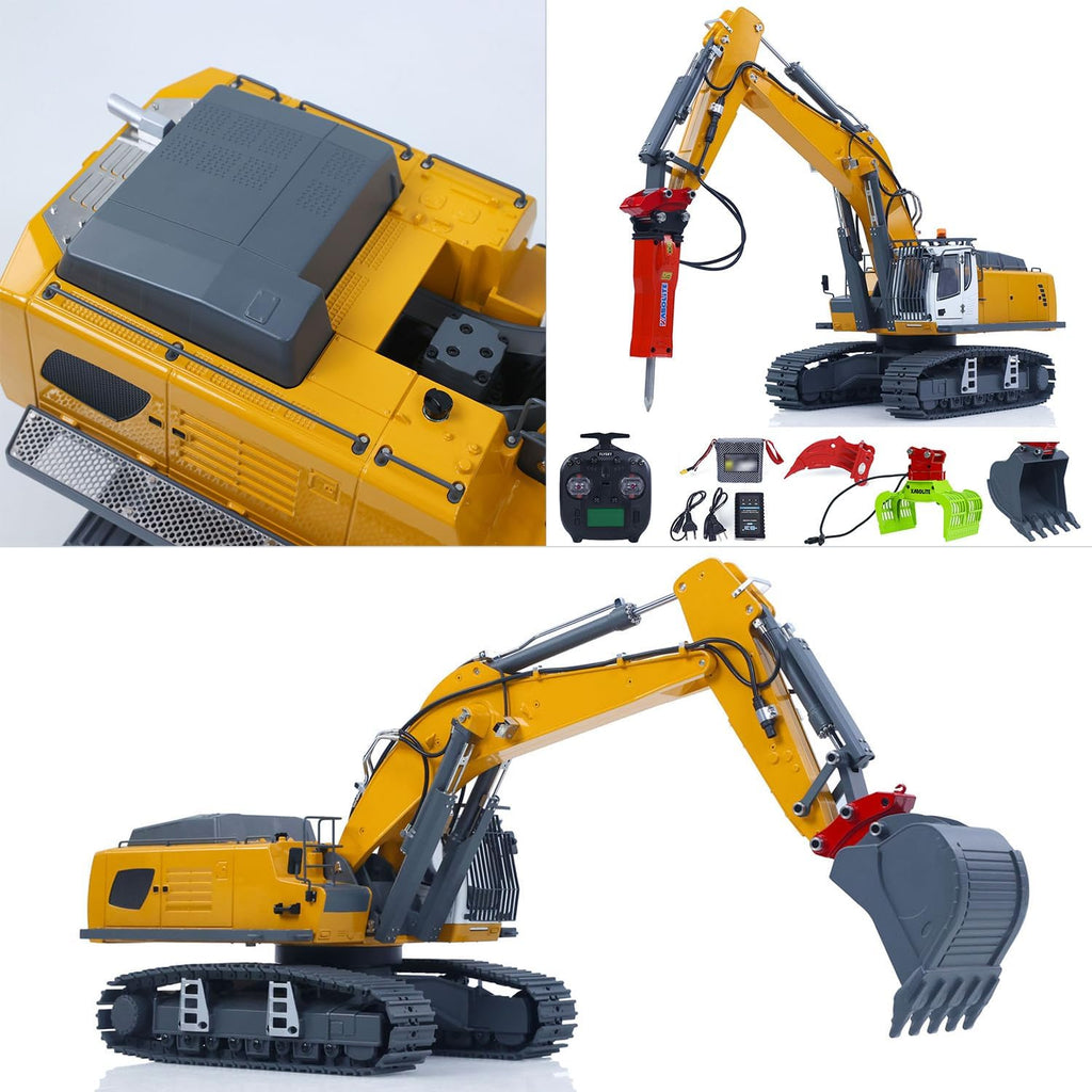 TOUCAN RC HOBBY US in Stock 1/18 K962 100S Remote Control Hydraulic Excavator RC Digger Electric Claw Ripper Hammer Construction Car Machine for Adult