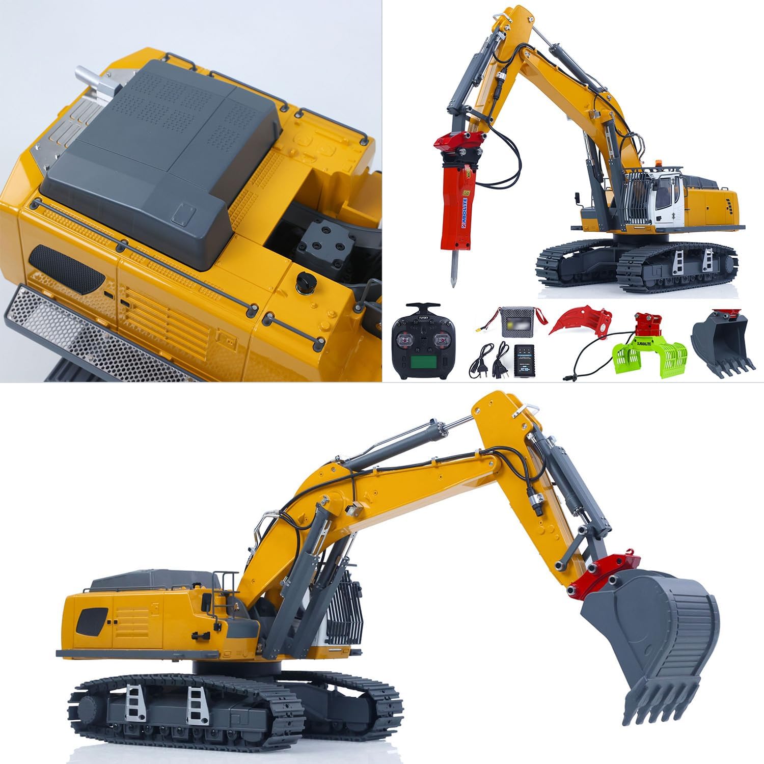 TOUCAN RC HOBBY US in Stock 1/18 K962 100S Remote Control Hydraulic Excavator RC Digger Electric Claw Ripper Hammer Construction Car Machine for Adult
